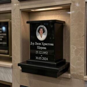 Урна за кремация за прах с порцеланова снимка